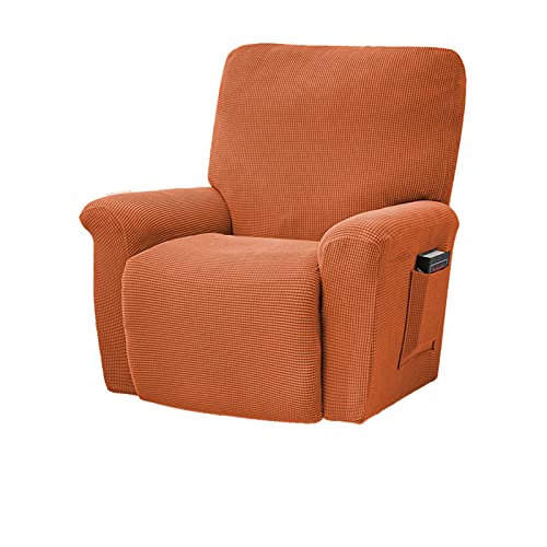 OwkHome 4-teiliges Jacquard-Stretch-Liegestuhl-Schonbezug-Set Mit Elastischer Einfassung for Schutz Der Möbel(Orange) von OwkHome