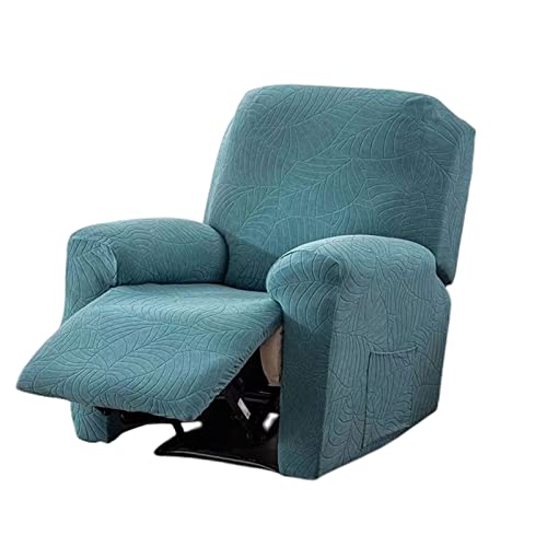 OwkHome 4-teiliges Relaxsessel-Schonbezug-Set Mit Blattmuster, Wasserdichter Möbelschutz for Das Wohnzimmer(Light Blue) von OwkHome