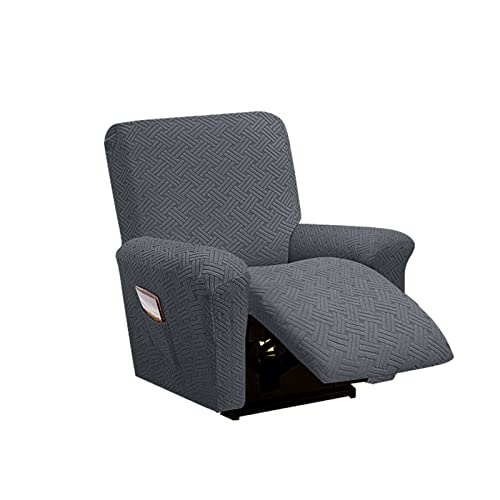 OwkHome 4-teiliges Stretch-Liegestuhl-Schonbezug-Set Mit Anti-Rutsch-Taschendesign(Dark Gray) von OwkHome