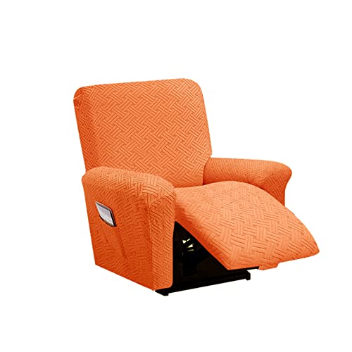 OwkHome 4-teiliges Stretch-Liegestuhl-Schonbezug-Set Mit Anti-Rutsch-Taschendesign(Orange) von OwkHome