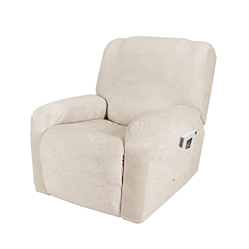 OwkHome 4-teiliges Stretch-Liegestuhl-Schonbezug-Set Mit Blattdesign, Möbelschutz Aus Samtstoff for Das Wohnzimmer(I) von OwkHome