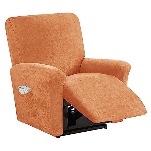 OwkHome 4-teiliges Stretch-Liegestuhl-Schonbezug-Set Mit Tasche Und Elastischer Passform(Orange) von OwkHome