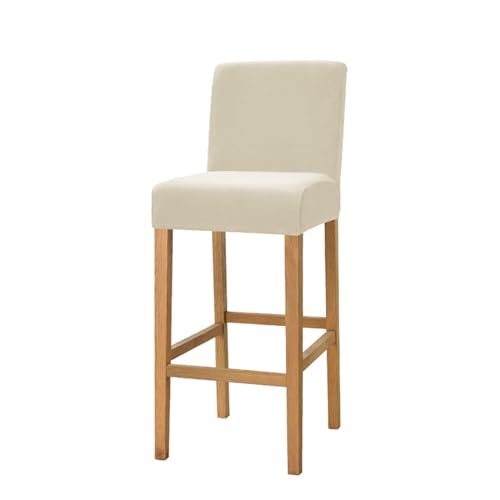 OwkHome 6er-Pack Barhockerbezüge Aus Samt for Barhocker In Thekenhöhe, Abnehmbare Schonbezüge for Esszimmerstühle(Beige,Set of 4) von OwkHome