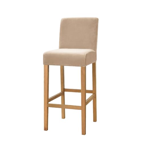 OwkHome 6er-Pack Barhockerbezüge Aus Samt for Barhocker In Thekenhöhe, Abnehmbare Schonbezüge for Esszimmerstühle(Beige 1,Set of 4) von OwkHome