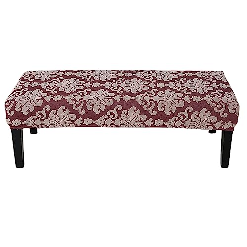 OwkHome Abnehmbarer Stretch-Bankbezug, Elastischer Möbelschutz for Kissen, Waschbarer Sitzbezug(Wine Red,S) von OwkHome