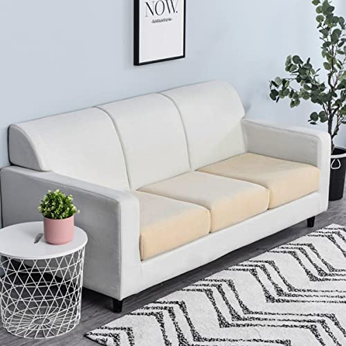 OwkHome Abnehmbarer Stretch-Jacquard-Kissenbezug, Rutschfester Sofasitzbezug(Beige,3 Seater) von OwkHome