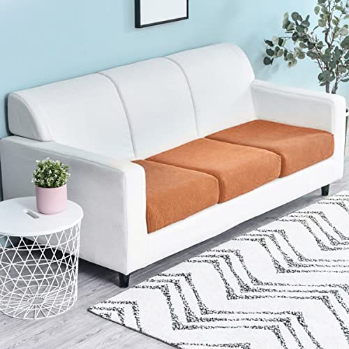 OwkHome Abnehmbarer Stretch-Jacquard-Kissenbezug, Rutschfester Sofasitzbezug(Orange,L-3 Seater) von OwkHome