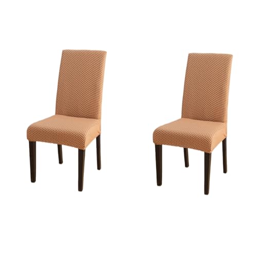 OwkHome Armlehnenlose Esszimmerstuhl-Schonbezüge, 2er-Set, Stretch-Sitzschutz for Zeremonienbankette(Khaki) von OwkHome
