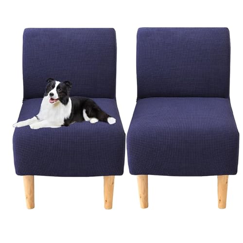 OwkHome Armlehnstuhl-Schonbezug, 2er-Set, Stretch-Stoffbezüge for Modernes Wohnzimmer(Navy Blue) von OwkHome