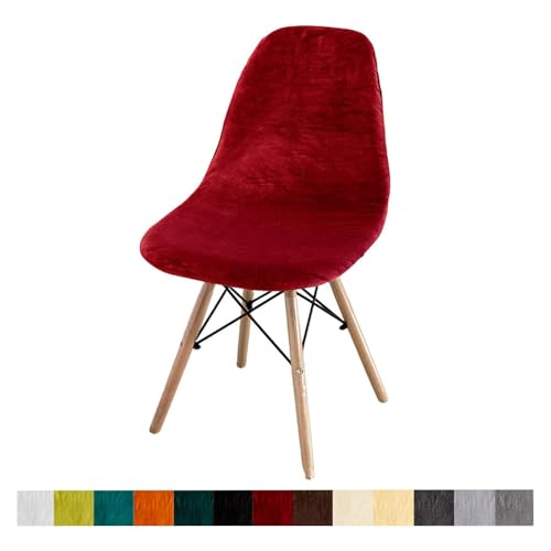 OwkHome Armlehnstuhlbezüge Aus Samt, Mid Century Modern Esszimmerbezüge(Burgundy,4 Pack) von OwkHome