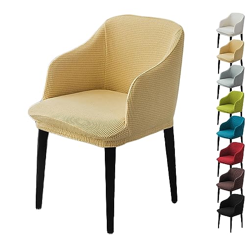 OwkHome Barhocker-Schonbezüge Mit Armlehnen Und Gebogener Rückenlehne, Dehnbarer Universalschutz for Theken- Und Küchenstühle(Yellow 1pcs) von OwkHome