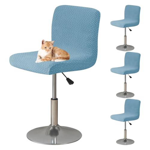 OwkHome Barhocker-Schonbezug-Set Mit Rückenlehne Und Haustierschutz for Sitzgelegenheiten In Küche Und Café(Blue,4 Pack) von OwkHome