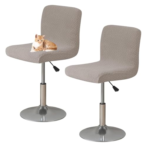 OwkHome Barhocker-Schonbezug-Set Mit Rückenlehne Und Haustierschutz for Sitzgelegenheiten In Küche Und Café(Khaki,2 Pack) von OwkHome