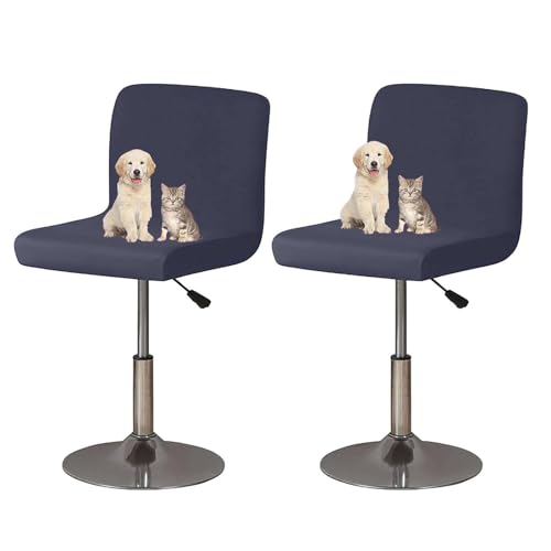 OwkHome Barhocker-Sitzbezüge Mit Rückenlehnen-Schonbezüge for Den Schutz Von Pub-Thekenhockern(Navy,4 Pieces) von OwkHome