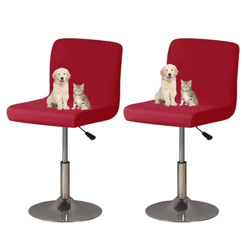 OwkHome Barhocker-Sitzbezüge Mit Rückenlehnen-Schonbezüge for Den Schutz Von Pub-Thekenhockern(Red,6 Pieces) von OwkHome
