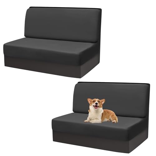 OwkHome Bedruckter Schonbezug for Chaiselongue Mit Elastischem Rand, Liegestuhlbezug for Innenmöbel(Black,Set of 2) von OwkHome