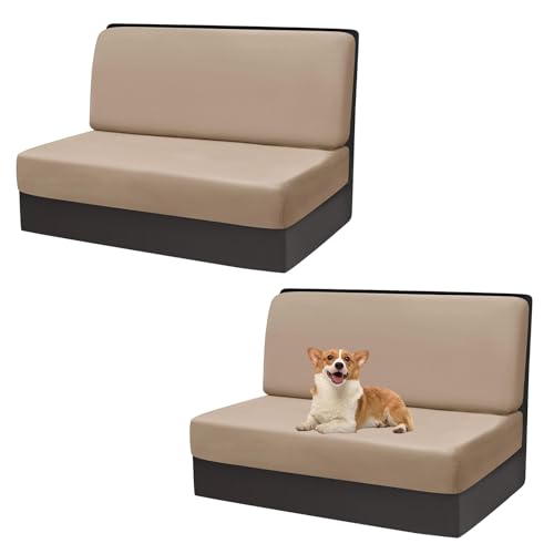 OwkHome Bedruckter Schonbezug for Chaiselongue Mit Elastischem Rand, Liegestuhlbezug for Innenmöbel(Camel,Set of 2) von OwkHome