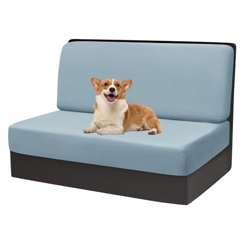 OwkHome Bedruckter Schonbezug for Chaiselongue Mit Elastischem Rand, Liegestuhlbezug for Innenmöbel(Light Blue,Set of 1) von OwkHome
