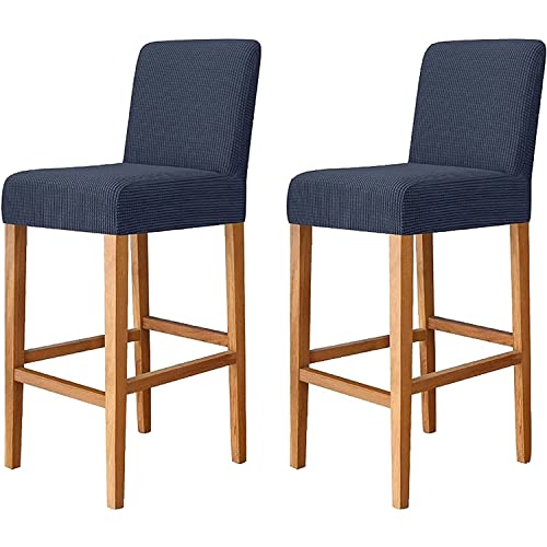 OwkHome Bedruckter Stretch-Schonbezug for Esszimmerstühle, Abnehmbarer Elastischer Bezug, Waschbarer Parson-Stuhlschutz for Zuhause Und Veranstaltungen(Navy Blue) von OwkHome