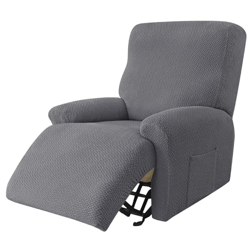 OwkHome Bedruckter Stretch-Schonbezug for Relaxsessel Mit Praktischer Tasche Und Elastischer Verankerung(Dark Gray) von OwkHome