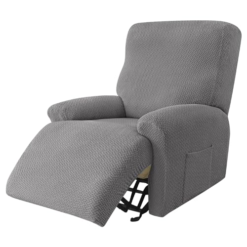 OwkHome Bedruckter Stretch-Schonbezug for Relaxsessel Mit Praktischer Tasche Und Elastischer Verankerung(Light Gray) von OwkHome