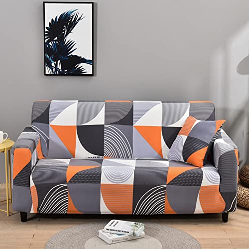 OwkHome Bedruckter Stretch-Sofabezug – Universeller, Waschbarer Bezug for Schutz Von Mehrsitzermöbeln(F,1 Seater(90-140cm)) von OwkHome