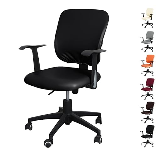 OwkHome Bürostuhl-Bezugsset Aus Geteiltem PU-Leder – Dehnbarer, Wasserabweisender Schonbezug for Drehstühle(F 1pcs) von OwkHome