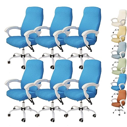 OwkHome Bürostuhl-Schonbezüge Mit Reißverschluss, Stretch-Schutzset for Gaming-Drehstühle(Blue 6pcs,X-Large) von OwkHome