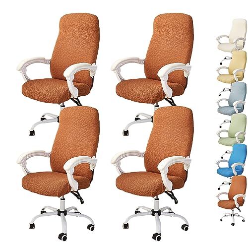 OwkHome Bürostuhl-Schonbezüge Mit Reißverschluss, Stretch-Schutzset for Gaming-Drehstühle(Caramel 4pcs,X-Large) von OwkHome