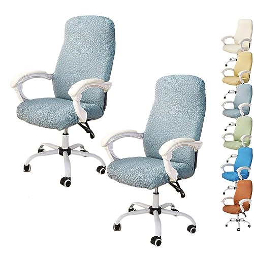 OwkHome Bürostuhl-Schonbezüge Mit Reißverschluss, Stretch-Schutzset for Gaming-Drehstühle(Grayblue 2pcs,X-Large) von OwkHome