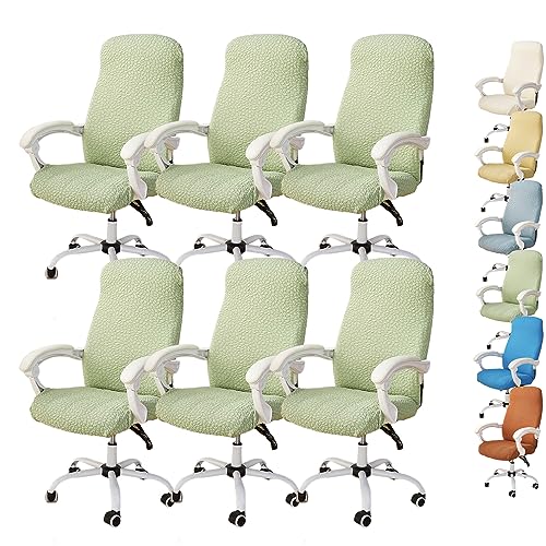 OwkHome Bürostuhl-Schonbezüge Mit Reißverschluss, Stretch-Schutzset for Gaming-Drehstühle(Green 6pcs,Large) von OwkHome