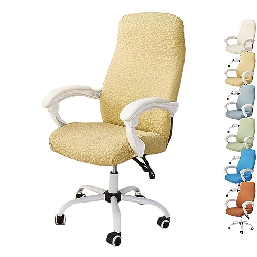 OwkHome Bürostuhl-Schonbezüge Mit Reißverschluss, Stretch-Schutzset for Gaming-Drehstühle(Yellow 1pcs,X-Large) von OwkHome