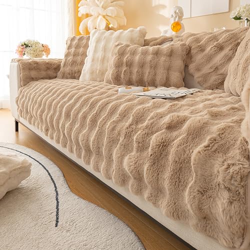 OwkHome Cord-Sofa-Schonbezug for 1-3-Sitzer-Couches, Verdickter, Rutschfester, Waschbarer, Haustierfreundlicher Schutz(Khaki,70 * 120cm/27.6 * 47in) von OwkHome