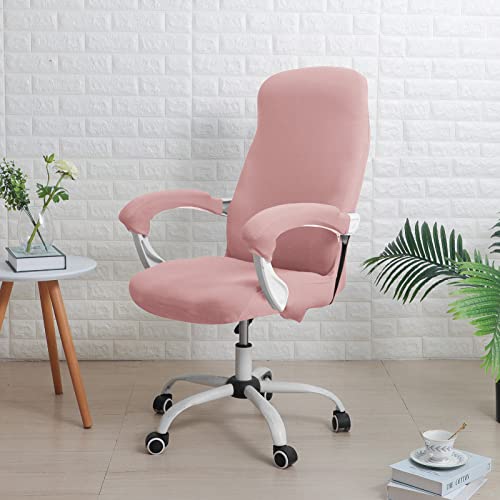 OwkHome Dehnbare, Bedruckte Stuhlhussen for Esszimmerstühle, 2er-Set, Schonbezüge for Küchen- Und Parson-Stühle, Weicher Stoff Mit Leicht Zu Installierendem Elastischem Schutz(Light Pink,S) von OwkHome