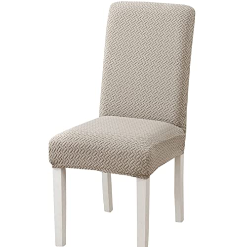 OwkHome ​​Dehnbare Jacquard-Stuhlhussen for Esszimmerstühle, 2er-Pack – Universell Passende Schonbezüge for Küche Und Restaurant​​(Khaki,6 Pieces) von OwkHome