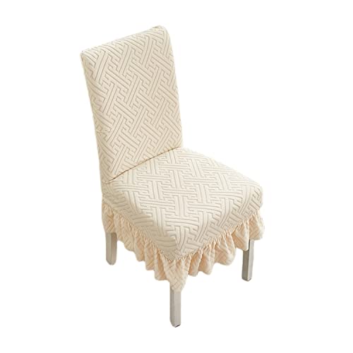 OwkHome Dehnbares Stuhlhussen-Set for Esszimmerstühle, Waschbare Elastische Schoner for Zuhause Und Bankette(Beige,2PCS) von OwkHome