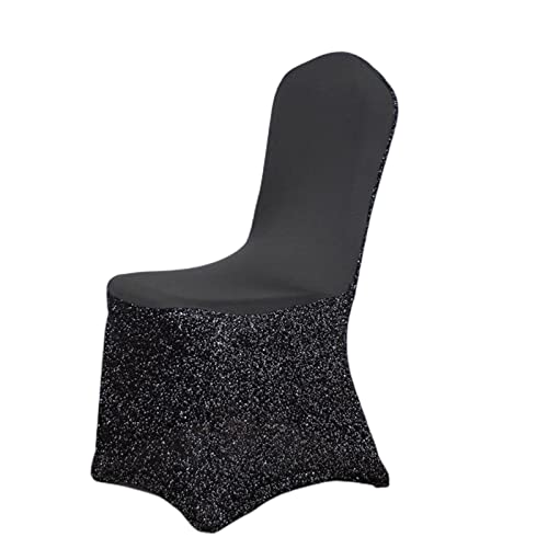 OwkHome Dekorative, waschbare Stuhlhussen im Parsons-Stil, Stuhlhussen for Bankette, Esszimmerstühle for Hotels, Hochzeiten, Partys(Black,100PCS) von OwkHome