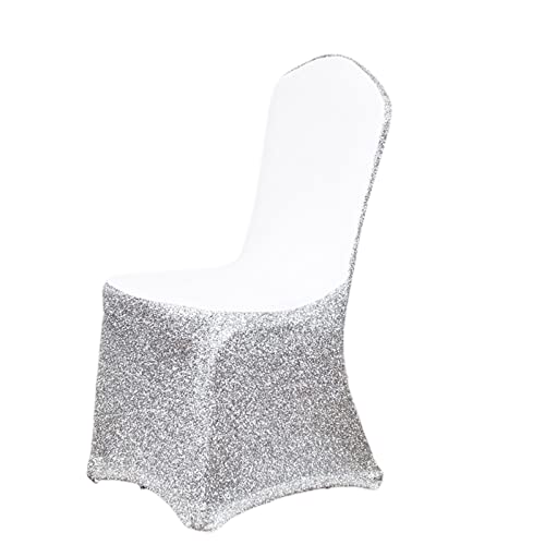 OwkHome Dekorative, waschbare Stuhlhussen im Parsons-Stil, Stuhlhussen for Bankette, Esszimmerstühle for Hotels, Hochzeiten, Partys(Silver,50PCS) von OwkHome