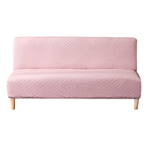 OwkHome Dicker, Rutschfester Stretch-Schonbezug for Armloses Schlafsofa, Solider, Elastischer Futon-Bezugschutz Mit Sicherem Sitz(Pink 1,Large(190-210cm)) von OwkHome