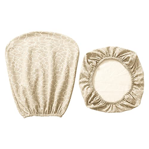 OwkHome Elastische, Drehbare Stuhlhussen, Universelles Schreibtischstuhl-Schutzset – 2er-Pack(Beige) von OwkHome