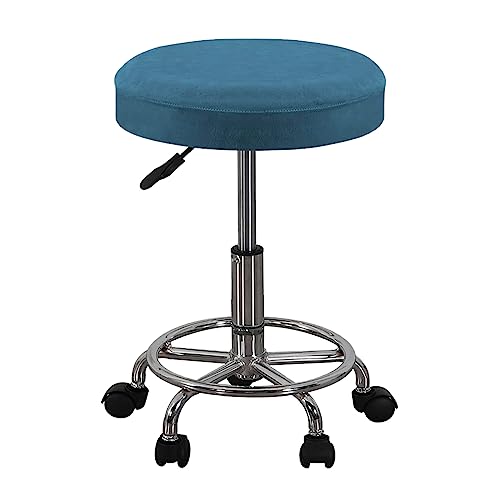 OwkHome Elastische Hockerhussen Aus Samt, Dehnbar, Waschbar, for Bar- Und Drehstühle(Blue,4 Pieces) von OwkHome