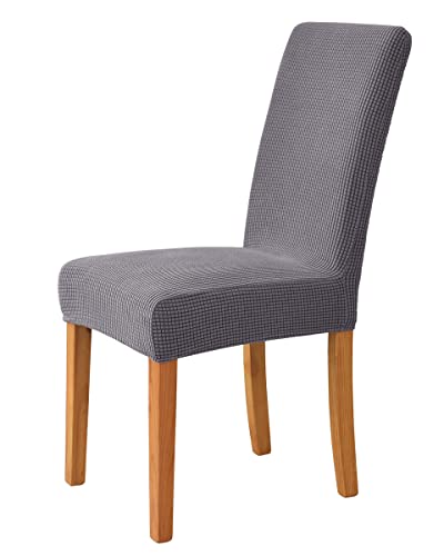 OwkHome Elastische Stretch-Esszimmerstuhl-Schonbezüge, Abnehmbare Protektoren for Den Einsatz In Heimhotels Und Zeremonien(Grey,4 Pieces) von OwkHome