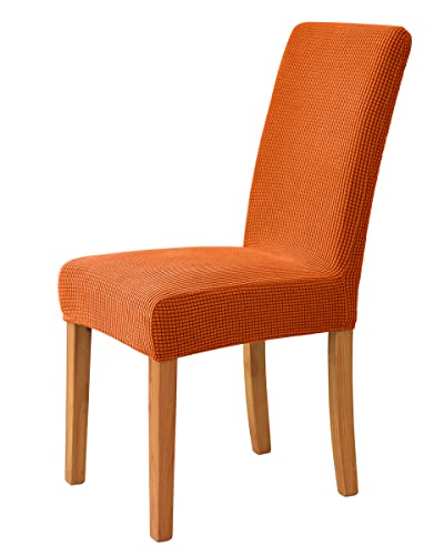 OwkHome Elastische Stretch-Esszimmerstuhl-Schonbezüge, Abnehmbare Protektoren for Den Einsatz In Heimhotels Und Zeremonien(Orange,4 Pieces) von OwkHome