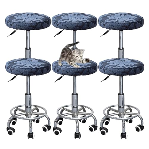 OwkHome Elastisches Barhocker-Sitzbezug-Set for Esszimmer, Küche Und Café(Blue,6 PCS) von OwkHome