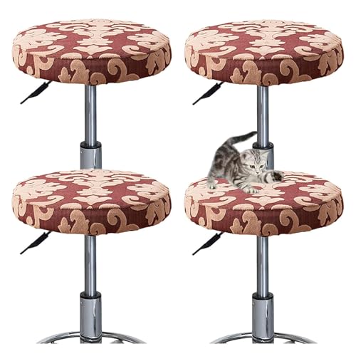 OwkHome Elastisches Barhocker-Sitzbezug-Set for Esszimmer, Küche Und Café(Red,4 PCS) von OwkHome