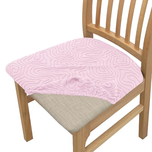 OwkHome Elastisches Stretch-Esszimmerstuhl-Schonbezug-Set, Rutschfester Sitzschutz for Küche Und Zuhause – Universelle Passform (2er-Pack)(Pink,6 Pieces) von OwkHome