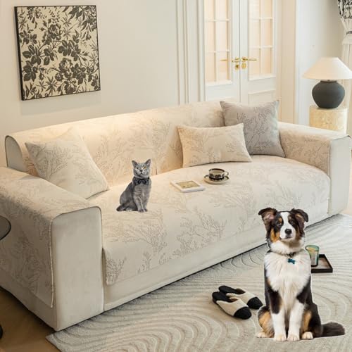 OwkHome Eleganter, Rutschfester, Waschbarer Sofabezug for 2-, 3- Und 4-Sitzer-Couches(Beige,70 * 90cm/27.6 * 35.4in) von OwkHome