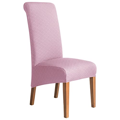 OwkHome Extra Große, Dehnbare Stuhlhussen for Parson-Stühle, Stuhlhussen-Set Mit Langer Rückenlehne(Pink,6 Pieces) von OwkHome