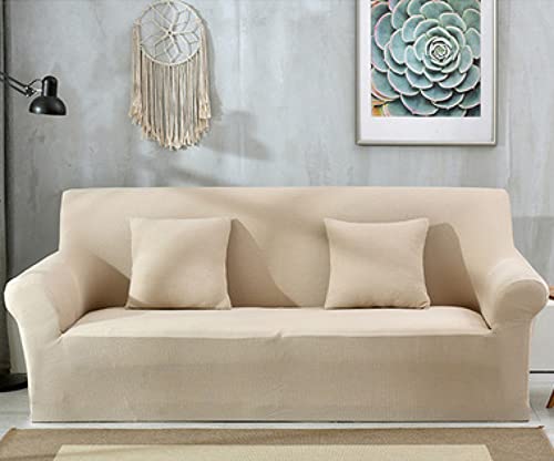 OwkHome Flüssigkeitsabweisender Sofabezug, Dehnbar, Universelle Passform, Maschinenwaschbar, Möbelschutz(Beige,Medium (120-170cm)) von OwkHome