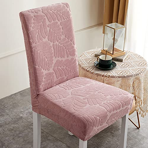 OwkHome Gemusterte Stretch-Schonbezüge for Esszimmerstühle, Waschbare Elastische Schoner (Mehrfachpackung)(Pink 1,4 PCS) von OwkHome